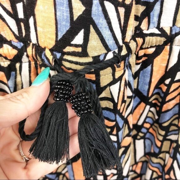 LUCKY BRAND | Mosaic Drawstring Waist Dress Small - Picture 5 of 9